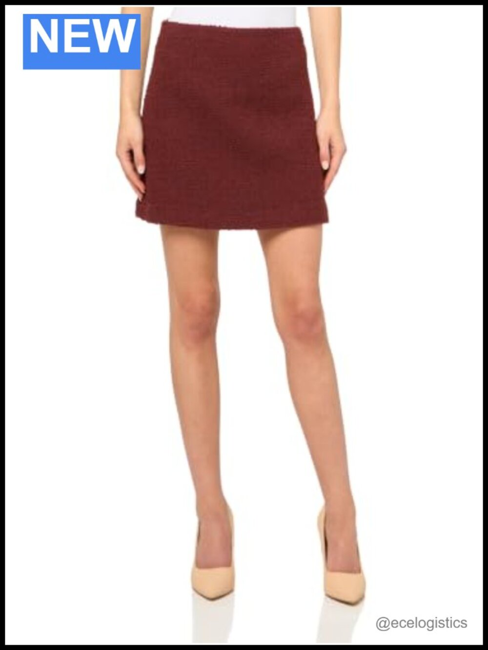 Womens Tweed Mini Skirt Button Side Zip Wool Work Skirt